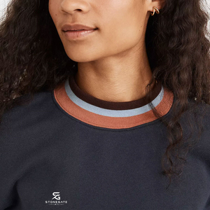 Women's Plain Cotton Sweatshirt Oversized Long Sleeve Crewneck Pullover Casual Streetwear Autumn <b>Winter</b> <b>Top</b> 2026 - Product Image 5