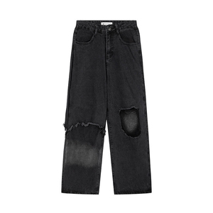 Custom Men's Straight Baggy <b>Jeans</b> High Quality Vintage Washed Lightweight Denim Streetwear Style 100% Cotton Winter Autumn Mid - Product Image 1