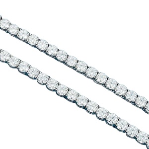 Collar de tenis, cadenas para mujeres y hombres, Diamante de moissanita helado, 5MM, 24 pulgadas, collar de joyería de plata Real, Nueva joyería de moda - Product Image 1