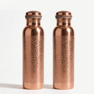 High Quality Designer Pure <b>Copper</b> <b>Water</b> <b>Bottle</b> Brown Natural Color by blossom craft india - Product Image 3