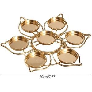 Portacandele Galleggiante in Ceramica a Forma di Loto Dorato, Elegante Portacandele a Colonna e Lanterna per Arredamento Casa - Product Image 1