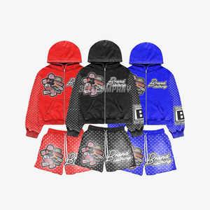 Brand Clothing Kids Streetwear Hoodie and Shorts <b>Set</b> – Full Sleeve Zipper Casual Streetwear <b>Two</b> <b>Piece</b> Outfit Sweatwear - Product Image 6