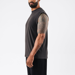 Custom Manufacturer Blank Fitness Sports Muscle Round Neck Loose 100% Cotton Men's Tank Tops for Summer <b>Vest</b> Sleeveless T-Shirt - Product Image 3