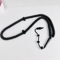 Tasbih de prière personnalisé en bois d'ébène noir indien poli, 100 perles, artisanat religieux catholique chrétien SAMGLOBALEXPORT