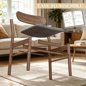 Set di 2 Sedie da Pranzo in Legno di Quercia Massiccio con Materiale PU per Sala da Pranzo o Bar con Gambe e Struttura in Legno Massiccio - Product Image 5
