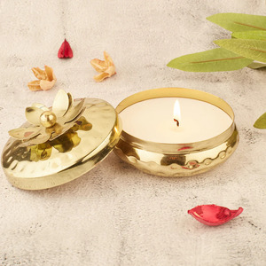 Iron Bowl Candle Holder Round <b>Tea</b> <b>Light</b> with Lid Decorative Lantern for <b>Christmas</b> and Easter Home Decor - Product Image 3