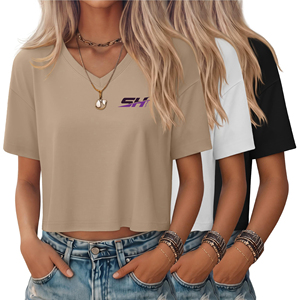 Nouveaux T-shirts courts en coton respirant pour femmes, design personnalisé, haute qualité, vente en gros à bas prix - Product Image 4
