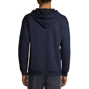 Sweat-shirt à capuche pour homme, bleu marine, fermeture éclair intégrale, coupe classique, en molleton de coton, décontracté, couleur unie, pour l'automne - Product Image 6