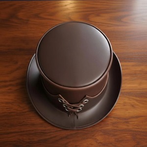 Classic Black Leather Dress Hat High Crown Fashion <b>Accessory</b> for Men’s Clothing Collections and Special Events - Product Image 3