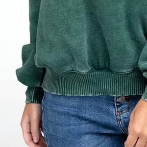 Sudadera Extra Grande de Lujo para Mujer 2025, Sudadera con Lavado Ácido, Diseño Personalizado Desgastado, Sudadera Vintage para Mujer - Product Image 5