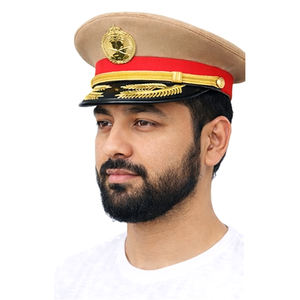 Factory Price Officer Uniform Peaked <b>Caps</b> Wholesale Embroidery Made Officer <b>Peak</b> <b>Caps</b> with Badge - Product Image 2