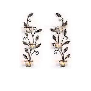 Hermoso Portavelas de Pared con Diseño Floral, Portavelas Decorativo de Metal para el Hogar, Sala de Estar, Dormitorio, Habitación de Invitados - Product Image 1