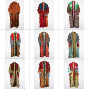 Robe Kimono Vintage en Soie à Motifs Floraux pour Femme, Peignoir Thermique pour le Bain, Tenue de Plage Estivale, Maillot de Bain, Vêtement de Nuit/Domestique - Product Image 1