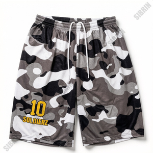 Sibrin Custom Basketball Uniforms Kit | Team Jerseys & <b>Shorts</b> with Logo Name Number | Sublimated <b>Camo</b> Printed Basketball Jersey - Product Image 3
