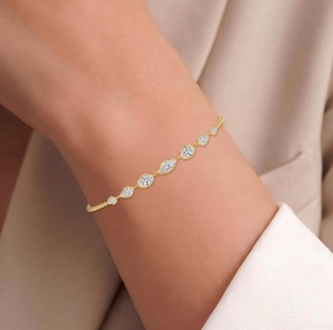 Multi-Shape Lab Grown Diamond <b>Bead</b> Chain <b>Bracelet</b> 1.77 CTW 7 Inch in 9K Rose <b>Gold</b> - Product Image 5
