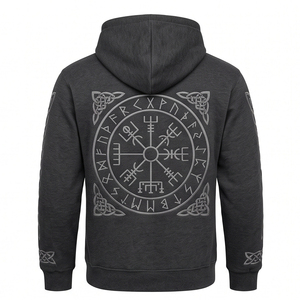 Sweat à capuche streetwear ample personnalisé en polaire respirante 220g en polyester, avec broderie et imprimé, délavage minéral vintage, grammage lourd - Product Image 2