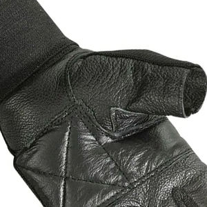 Gants de fitness mi-doigts pour hommes en cuir avec sangle de poignet réglable, noirs, personnalisables, respirants, en néoprène, pour l'entraînement en salle de sport - Product Image 3