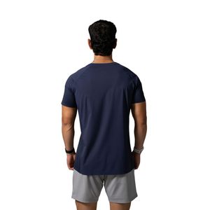 Men's <b>Navy</b> Blue Performance T Shirt Lightweight Athletic Crew Neck Workout Running Training Sportswear Apparel - Product Image 6