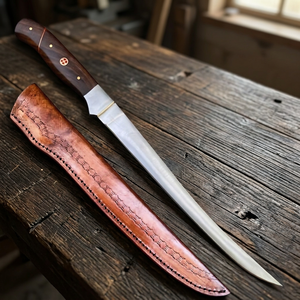 Cuchillo para Pan de 8 Pulgadas de Acero al Carbono, Cuchillo para Cortar Pan con Hoja Dentada, Mango de Madera y Funda para Panadería y Cocina - Product Image 6