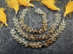 Topacio imperial natural AAA facetado en forma de corazón, briolette de 8 mm, topacio marrón imperial en forma de corazón, cuentas sueltas para la fabricación de joyas. - Product Image 5