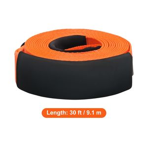 Sangle de remorquage robuste 3 po x 30 pi (MBS-36 000 lb) avec protection d'arbre, sangle de treuil à boucle triple renforcée et gaine de protection - Product Image 6