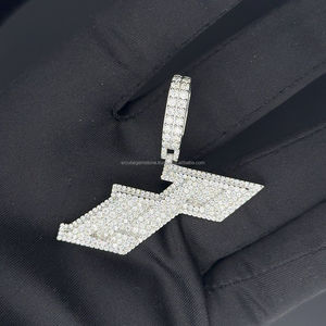 จี้ CP คู่แบบกำหนดเองพร้อม VVS Moissanite น้ำแข็งเงินฮิปฮอปเครื่องประดับชุบทองสำหรับงานปาร์ตี้ที่มีเพชรหลักหิน - Product Image 4