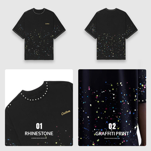 ผู้ผลิตเสื้อยืดคอกลมแขนสั้นผ้าฝ้าย 100% ทรงโอเวอร์ไซส์ ดีไซน์เนอร์สำหรับผู้ชาย สวมใส่สบาย สไตล์วินเทจ สำหรับฤดูร้อน - Product Image 3