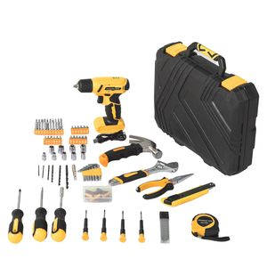 Set Trapano Senza Fili 8V Giallo, Kit Attrezzi da 146 Pezzi per Riparazioni Domestiche 64201288, Kit Utensili Manuali 8V Combo - Product Image 2