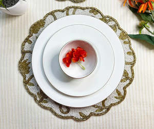 Set de table en perles de verre écologiques faites à la main, motif floral, style luxueux, multi-usages, décoration pour la maison et les mariages - Product Image 4
