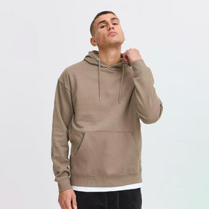 Sweat à capuche essentiel uni pour homme en molleton de coton avec poche kangourou et capuche ajustable, style streetwear décontracté - Product Image 1
