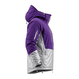 Chaqueta de Esquí Impermeable con Capucha para Hombre AMKOOR ENTERPRISES, Color Morado y Gris con Bloques de Color, Forro Polar para Otoño, Estilo Deportivo, Cierre de Cremallera - Product Image 3