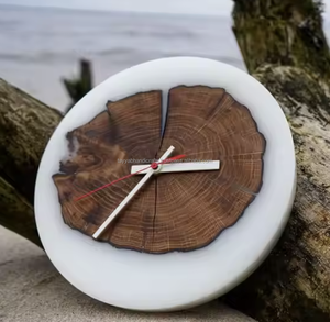 Reloj de pared de madera de resina epoxi, reloj de pared decorativo para el hogar de estilo Simple personalizado de la India - Product Image 3