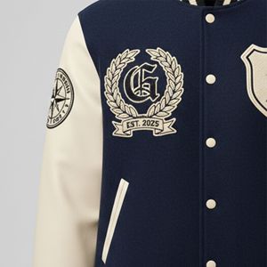 Custom Sports Team Letterman <b>Jacket</b> Wool Body Leather Sleeves Embroidered <b>Patch</b> Design OEM Wholesale Supplier - Product Image 4