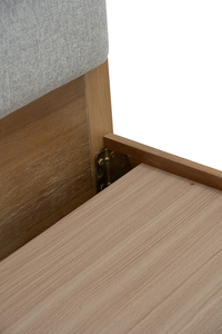 Scandinavian Design <b>Queen</b> <b>Size</b> <b>Bed</b> Light Walnut <b>Frame</b> Belfast Fabric Headboard Modern Bedroom - Product Image 4