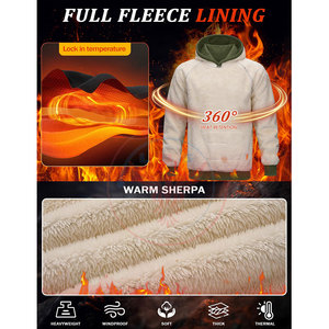 Vente directe usine – Sweats à capuche amples en molleton de coton mélangé, couleur unie, pour l'hiver, marque privée, pour tenue décontractée - Product Image 6