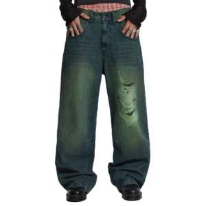 Nouveau Jean Homme Décontracté en Denim avec Patchs, Coupe Droite, Écologique et Respirant, Style Urbain, Vente en Gros, Meilleures Ventes - Product Image 5