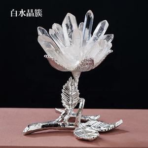 Ornements d'<span class=keywords><strong>arbre</strong></span> en cristal blanc naturel, fleurs en cristal, pierre originale, cristal unique, artisanat d'<span class=keywords><strong>arbre</strong></span> en cristal DIY - Product Image 5