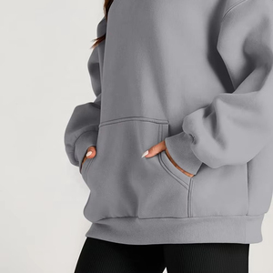 Vente en gros à prix avantageux, nouveau sweat à capuche uni pour femmes, logo personnalisé, sweat à capuche oversize pour femmes, toutes les tailles disponibles - Product Image 6