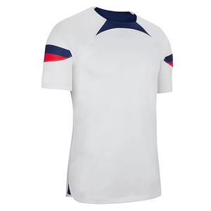 Camiseta de Fútbol Unisex Blanca con Bloques de Color, Manga Corta, Cuello Transpirable, Secado Rápido, Top Deportivo de Verano, Nombre del Equipo Personalizado, 100% Poliéster - Product Image 5