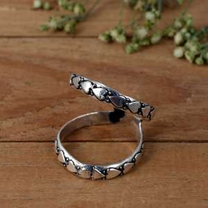 SHYAM JEWELRS Handmade Vintage Heart-Patterned Luxury Finger Splint <b>Ring</b>-<b>Adjustable</b> 925 Silver Orthopedic Joint Support for EDS - Product Image 3