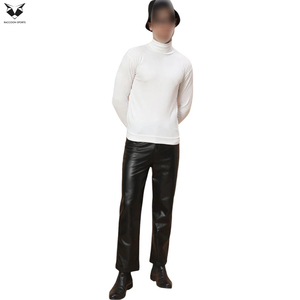 Pantalones de Cuero Sintético para Hombre, Corte Slim Fit, Cierre de Botones y Cremallera, Resistentes al Agua y al Viento, Ligeros, Nueva Llegada - Product Image 4