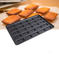 ATLAS STAR Moule à gâteau financier carré antiadhésif en aluminium à 25 cavités 600x400x35mm Noir Compatible four
