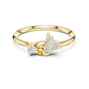 Anillo de oro macizo de 14k para mujer con diseño minimalista, diamante de corte redondo, ideal para regalo, compromiso, aniversario, boda. - Product Image 1