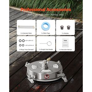 Limpiador de alta presión de acero inoxidable de 14 \ "4000 Max PSI 4 ruedas 1/4 conector rápido 2 boquillas de pulverización 2 presión de limpiador extendida - Product Image 6