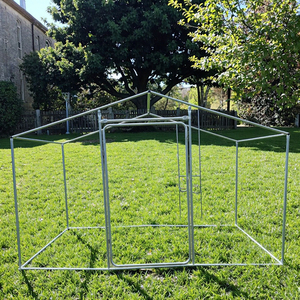 2x3x2m lớn lắp ráp kim loại gà Coop với chạy Nhỏ Bút Crate gia cầm lồng cho thỏ di động nhà ở vật nuôi - Product Image 5