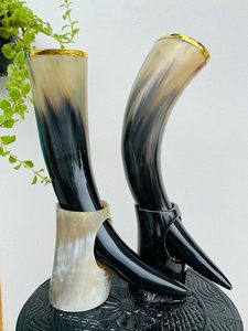 Vasos Artesanales de Cuerno de Búfalo Natural Pulido y Curvado para Cerveza, Hidromiel y Uso Decorativo - Product Image 2