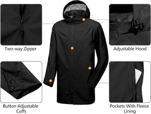 Winter Waterproof Breathable Windproof Nylon <b>Rain</b> <b>Jacket</b> Lightweight Outdoor Protection with <b>Hood</b> Front Logo Option - Product Image 3