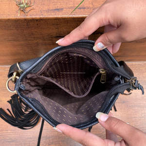 Nouveau Style mode damier conseil Design sac célèbre marque femmes exclusif véritable cuir de vachette frange bandoulière fronde sac à main - Product Image 6