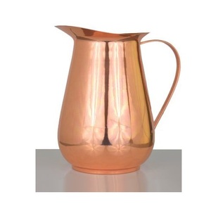 Carafe à eau artisanale en cuivre avec finition martelée et couvercle, design vintage, grande capacité, vaisselle pour la salle à manger - Product Image 2