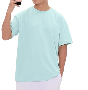 Breathable Low MOQ 100% Cotton Light <b>Weight</b> Unisex Custom Print Logo <b>Blank</b> T Shirt Oversize Men T Shirts Wholesale Summer Wear - Product Image 1